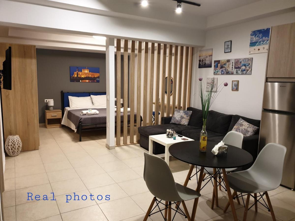 Blue - Comfy Center Rodos Apartment Asgourou Exterior photo